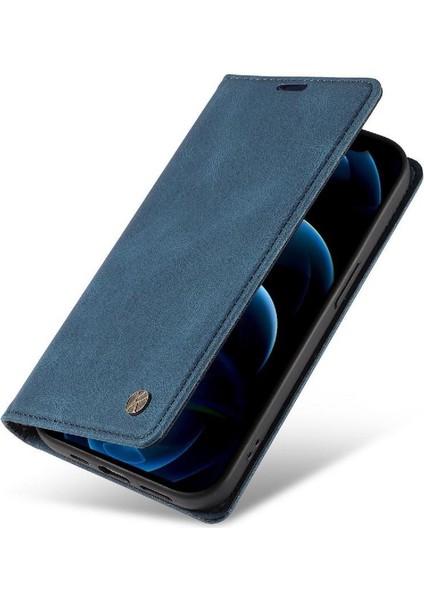 iPhone 13 Pro Max Premium Pu Deri Basit Cüzdan Kılıf Kart Yuvaları Destek Ayağı Manyetik Kapatma Darbeye Dayanıklı Kapak (Yurt Dışından)