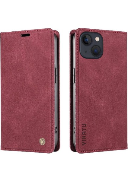 iPhone 13 Premium Pu Deri Basit Cüzdan Kılıf Kart Yuvaları Destek Ayağı Manyetik Kapatma Darbeye Dayanıklı Kapak (Yurt Dışından) modelleri