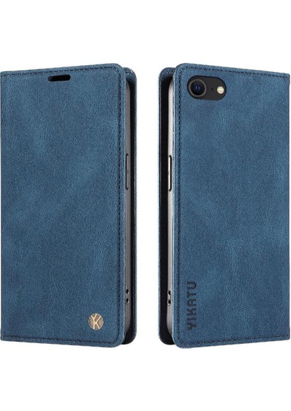 iPhone Se3/se2 Premium Pu Deri Basit Cüzdan Kılıf Kart Yuvaları Destek Ayağı Manyetik Kapatma Darbeye Dayanıklı Kapak (Yurt Dışından)