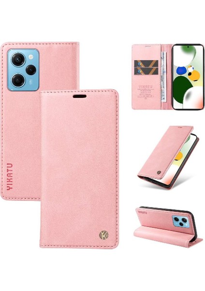 Xiaomi Poco X5 Pro 5g Premium Pu Deri Basit Cüzdan Kılıf Kart Yuvaları Destek Ayağı Manyetik Kapatma Darbeye Dayanıklı Kapak (Yurt Dışından)