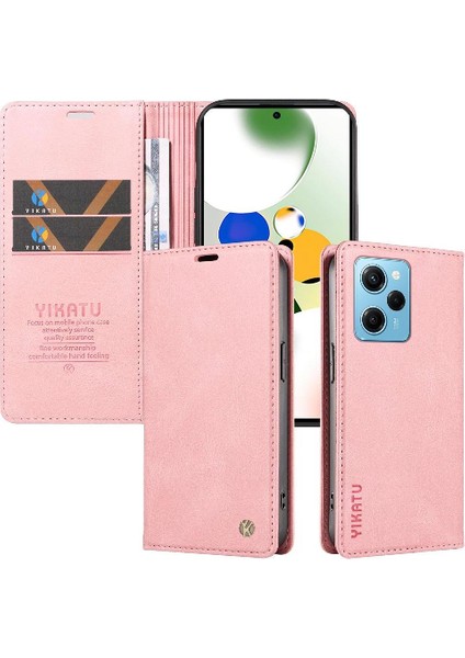 Xiaomi Poco X5 Pro 5g Premium Pu Deri Basit Cüzdan Kılıf Kart Yuvaları Destek Ayağı Manyetik Kapatma Darbeye Dayanıklı Kapak (Yurt Dışından)