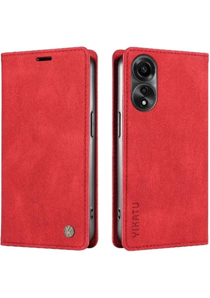 Oppo A78 4g Premium Pu Deri Basit Cüzdan Kılıf Kart Yuvaları Destek Ayağı Manyetik Kapatma Darbeye Dayanıklı Kapak (Yurt Dışından)