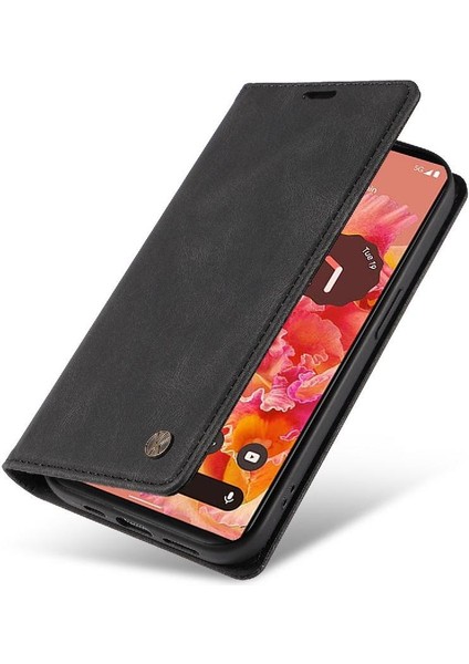 Google Pixel 6 Premium Pu Deri Basit Cüzdan Kılıf Kart Yuvaları Destek Ayağı Manyetik Kapatma Darbeye Dayanıklı Kapak (Yurt Dışından)
