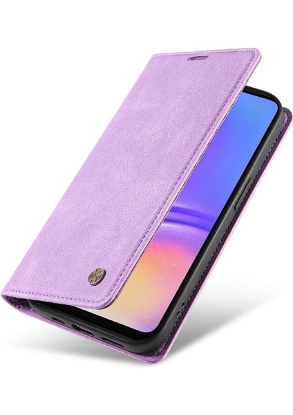 Samsung Galaxy A06 Premium Pu Deri Basit Cüzdan Kılıf Kart Yuvaları Destek Ayağı Manyetik Kapatma Darbeye Dayanıklı Kapak (Yurt Dışından)