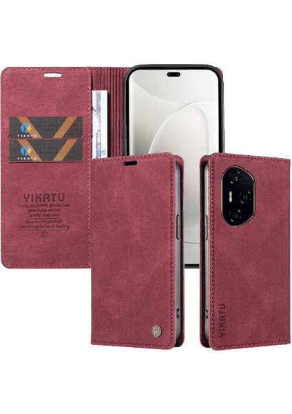 Honor 300 Pro 5g Premium Pu Deri Basit Cüzdan Kılıf Kart Yuvaları Destek Ayağı Manyetik Kapatma Darbeye Dayanıklı Kapak (Yurt Dışından)