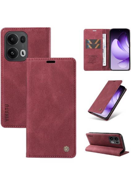 Oppo Reno 13 Pro 5g Premium Pu Deri Basit Cüzdan Kılıf Kart Yuvaları Destek Ayağı Manyetik Kapatma Darbeye Dayanıklı Kapak (Yurt Dışından) fırsatları