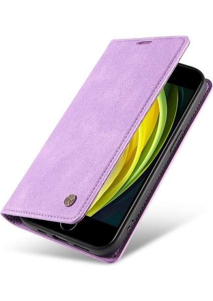 iPhone Se3/se2 Premium Pu Deri Basit Cüzdan Kılıf Kart Yuvaları Destek Ayağı Manyetik Kapatma Darbeye Dayanıklı Kapak (Yurt Dışından)