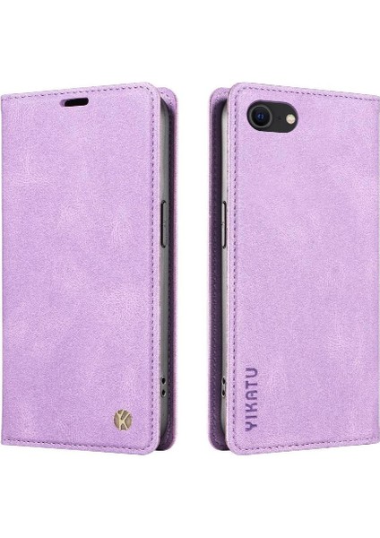 iPhone Se3/se2 Premium Pu Deri Basit Cüzdan Kılıf Kart Yuvaları Destek Ayağı Manyetik Kapatma Darbeye Dayanıklı Kapak (Yurt Dışından)