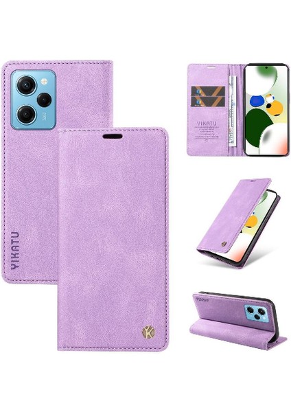 Xiaomi Poco X5 Pro 5g Premium Pu Deri Basit Cüzdan Kılıf Kart Yuvaları Destek Ayağı Manyetik Kapatma Darbeye Dayanıklı Kapak (Yurt Dışından)
