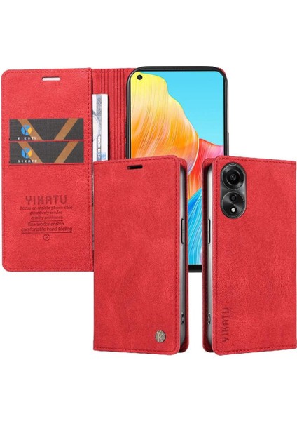 Oppo A78 4g Premium Pu Deri Basit Cüzdan Kılıf Kart Yuvaları Destek Ayağı Manyetik Kapatma Darbeye Dayanıklı Kapak (Yurt Dışından) indirimleri