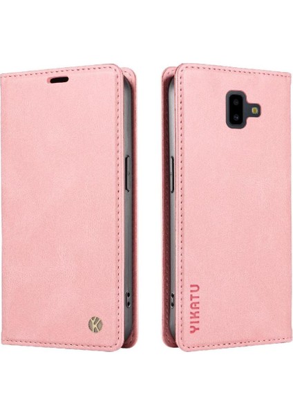 Samsung Galaxy J6 Prime Premium Pu Deri Basit Cüzdan Kılıf Kart Yuvaları Destek Ayağı Manyetik Kapatma Darbeye Dayanıklı Kapak (Yurt Dışından)