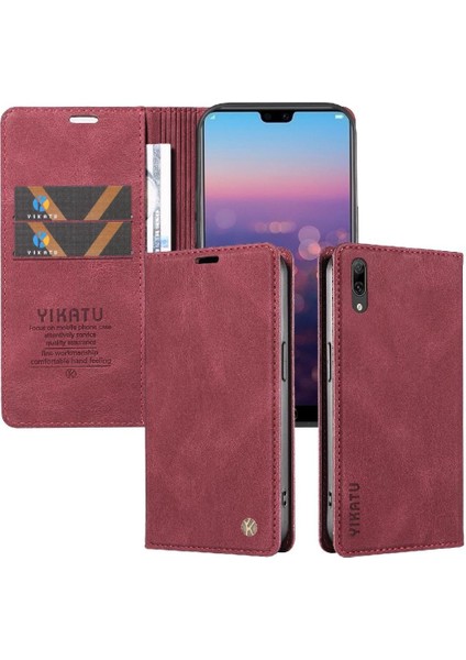Huawei Y7 2019 Premium Pu Deri Basit Cüzdan Kılıf Kart Yuvaları Destek Ayağı Manyetik Kapatma Darbeye Dayanıklı Kapak (Yurt Dışından) indirimleri