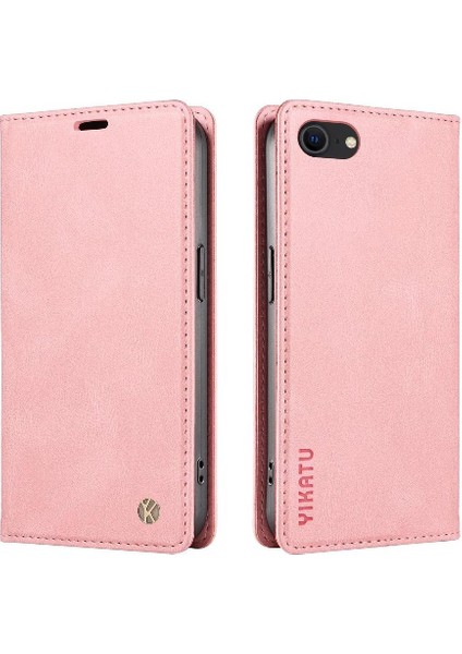 iPhone Se3/se2 Premium Pu Deri Basit Cüzdan Kılıf Kart Yuvaları Destek Ayağı Manyetik Kapatma Darbeye Dayanıklı Kapak (Yurt Dışından)