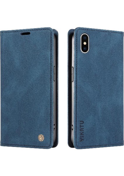 iPhone X/xs Premium Pu Deri Basit Cüzdan Kılıf Kart Yuvaları Destek Ayağı Manyetik Kapatma Darbeye Dayanıklı Kapak (Yurt Dışından) modelleri