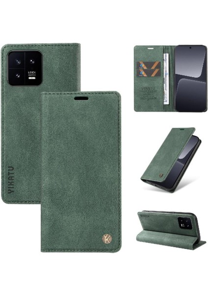 Xiaomi 13 Premium Pu Deri Basit Cüzdan Kılıf Kart Yuvaları Destek Ayağı Manyetik Kapatma Darbeye Dayanıklı Kapak (Yurt Dışından) fırsatları