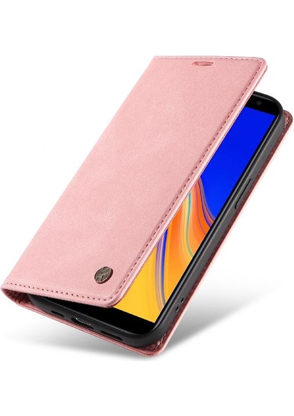 Samsung Galaxy J6 Prime Premium Pu Deri Basit Cüzdan Kılıf Kart Yuvaları Destek Ayağı Manyetik Kapatma Darbeye Dayanıklı Kapak (Yurt Dışından)
