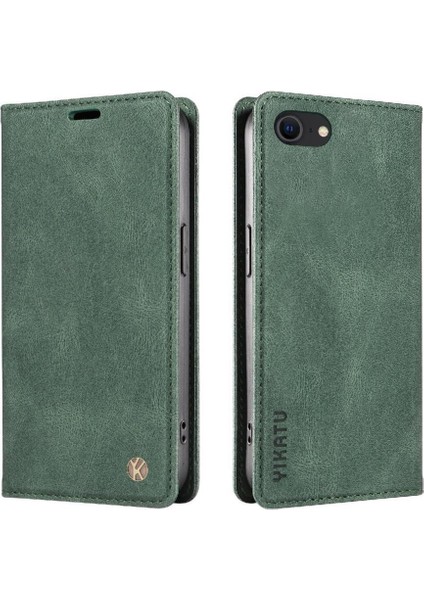 iPhone Se3/se2 Premium Pu Deri Basit Cüzdan Kılıf Kart Yuvaları Destek Ayağı Manyetik Kapatma Darbeye Dayanıklı Kapak (Yurt Dışından)
