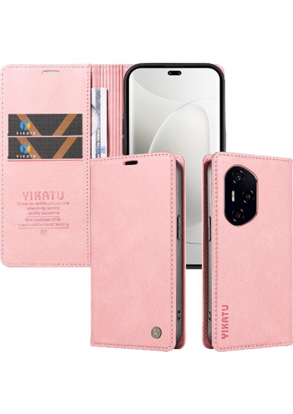 Honor 300 Pro 5g Premium Pu Deri Basit Cüzdan Kılıf Kart Yuvaları Destek Ayağı Manyetik Kapatma Darbeye Dayanıklı Kapak (Yurt Dışından)