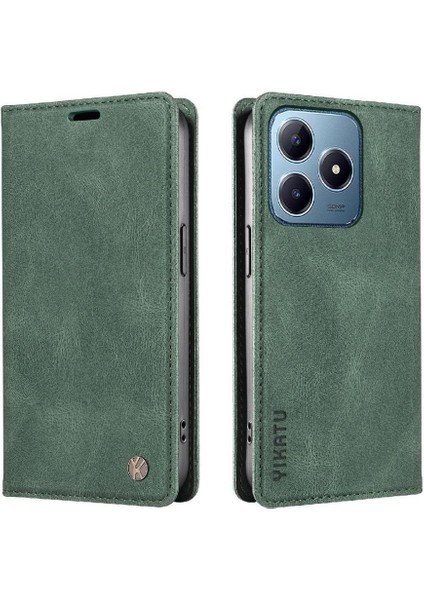 Realme C63 Premium Pu Deri Basit Cüzdan Kılıf Kart Yuvaları Destek Ayağı Manyetik Kapatma Darbeye Dayanıklı Kapak (Yurt Dışından) modelleri