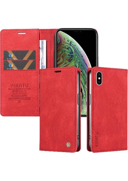 iPhone X/xs Premium Pu Deri Basit Cüzdan Kılıf Kart Yuvaları Destek Ayağı Manyetik Kapatma Darbeye Dayanıklı Kapak (Yurt Dışından) indirimleri