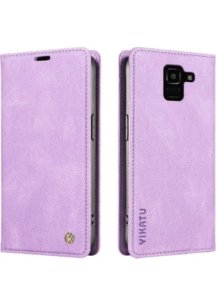Samsung Galaxy J6 2018 Premium Pu Deri Basit Cüzdan Kılıf Kart Yuvaları Destek Ayağı Manyetik Kapatma Darbeye Dayanıklı Kapak (Yurt Dışından) fiyatları