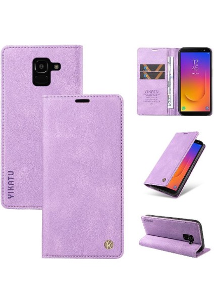 Samsung Galaxy J6 2018 Premium Pu Deri Basit Cüzdan Kılıf Kart Yuvaları Destek Ayağı Manyetik Kapatma Darbeye Dayanıklı Kapak (Yurt Dışından) indirimleri