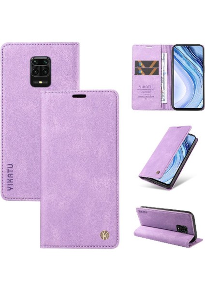 Xiaomi Redmi Note 9 Pro 4g Premium Pu Deri Basit Cüzdan Kılıf Kart Yuvaları Destek Ayağı Manyetik Kapatma Darbeye Dayanıklı Kapak (Yurt Dışından)