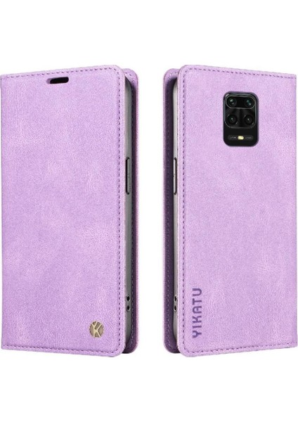 Xiaomi Redmi Note 9 Pro 4g Premium Pu Deri Basit Cüzdan Kılıf Kart Yuvaları Destek Ayağı Manyetik Kapatma Darbeye Dayanıklı Kapak (Yurt Dışından)