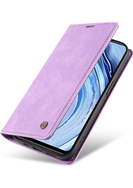 Xiaomi Redmi Note 9 Pro 4g Premium Pu Deri Basit Cüzdan Kılıf Kart Yuvaları Destek Ayağı Manyetik Kapatma Darbeye Dayanıklı Kapak (Yurt Dışından)