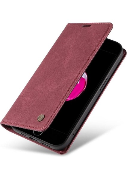 iPhone 8 Plus Premium Pu Deri Basit Cüzdan Kılıf Kart Yuvaları Destek Ayağı Manyetik Kapatma Darbeye Dayanıklı Kapak (Yurt Dışından) fırsatları