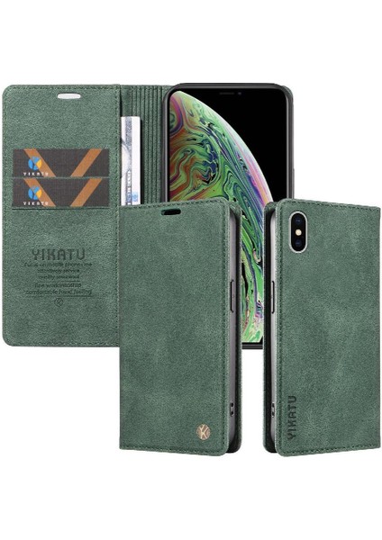 iPhone X/xs Premium Pu Deri Basit Cüzdan Kılıf Kart Yuvaları Destek Ayağı Manyetik Kapatma Darbeye Dayanıklı Kapak (Yurt Dışından) indirimleri