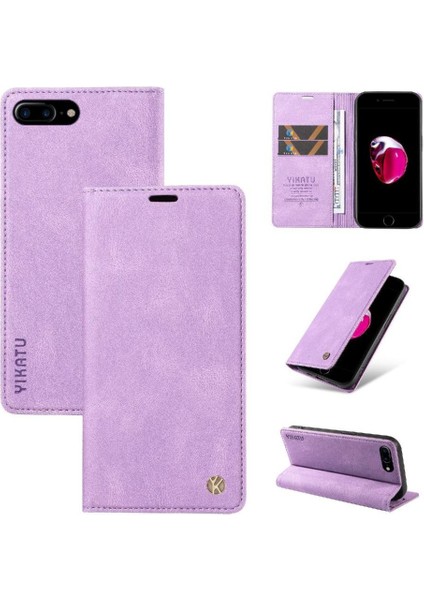 iPhone 8 Plus Premium Pu Deri Basit Cüzdan Kılıf Kart Yuvaları Destek Ayağı Manyetik Kapatma Darbeye Dayanıklı Kapak (Yurt Dışından) fırsatları