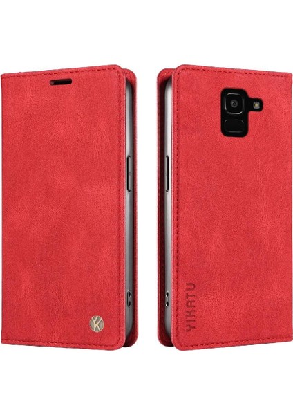 Samsung Galaxy J6 2018 Premium Pu Deri Basit Cüzdan Kılıf Kart Yuvaları Destek Ayağı Manyetik Kapatma Darbeye Dayanıklı Kapak (Yurt Dışından) modelleri