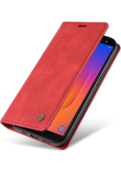 Samsung Galaxy J6 2018 Premium Pu Deri Basit Cüzdan Kılıf Kart Yuvaları Destek Ayağı Manyetik Kapatma Darbeye Dayanıklı Kapak (Yurt Dışından) fırsatları