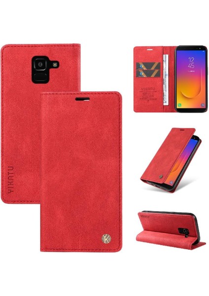 Samsung Galaxy J6 2018 Premium Pu Deri Basit Cüzdan Kılıf Kart Yuvaları Destek Ayağı Manyetik Kapatma Darbeye Dayanıklı Kapak (Yurt Dışından) indirimleri