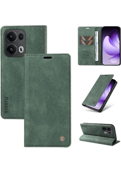 Oppo Reno 13 Pro 5g Premium Pu Deri Basit Cüzdan Kılıf Kart Yuvaları Destek Ayağı Manyetik Kapatma Darbeye Dayanıklı Kapak (Yurt Dışından) fırsatları
