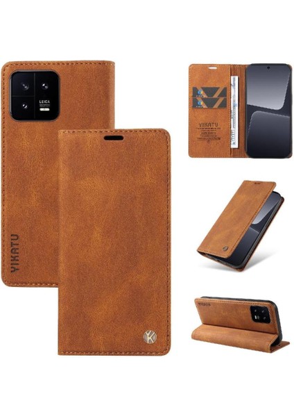 Xiaomi 13 Premium Pu Deri Basit Cüzdan Kılıf Kart Yuvaları Destek Ayağı Manyetik Kapatma Darbeye Dayanıklı Kapak (Yurt Dışından) indirimleri