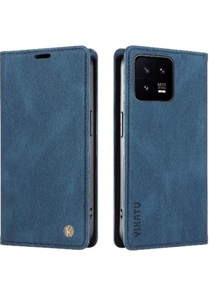 Xiaomi 13 Premium Pu Deri Basit Cüzdan Kılıf Kart Yuvaları Destek Ayağı Manyetik Kapatma Darbeye Dayanıklı Kapak (Yurt Dışından)