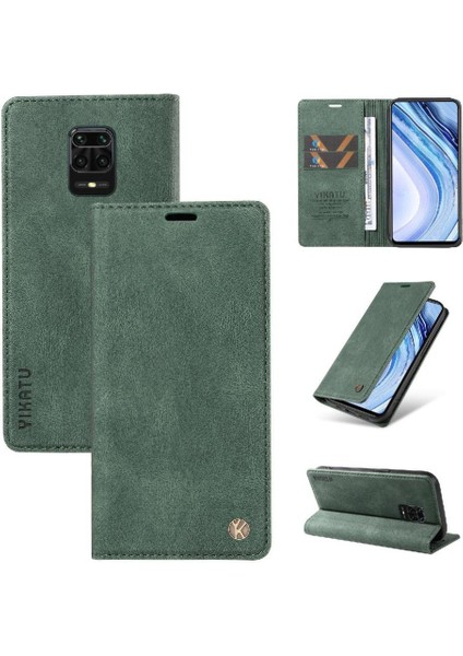 Xiaomi Redmi Note 9 Pro 4g Premium Pu Deri Basit Cüzdan Kılıf Kart Yuvaları Destek Ayağı Manyetik Kapatma Darbeye Dayanıklı Kapak (Yurt Dışından)