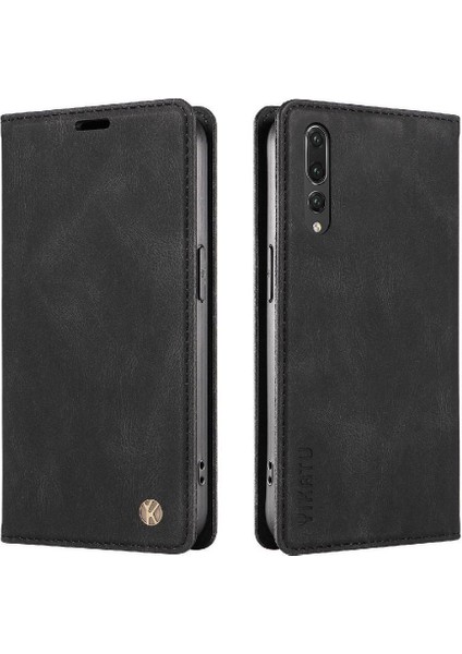 Huawei P20 Pro Premium Pu Deri Basit Cüzdan Kılıf Kart Yuvaları Destek Ayağı Manyetik Kapatma Darbeye Dayanıklı Kapak (Yurt Dışından)