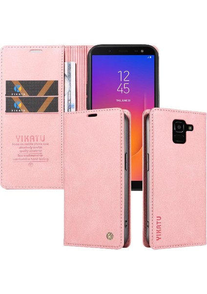 Samsung Galaxy J6 2018 Premium Pu Deri Basit Cüzdan Kılıf Kart Yuvaları Destek Ayağı Manyetik Kapatma Darbeye Dayanıklı Kapak (Yurt Dışından) indirimleri