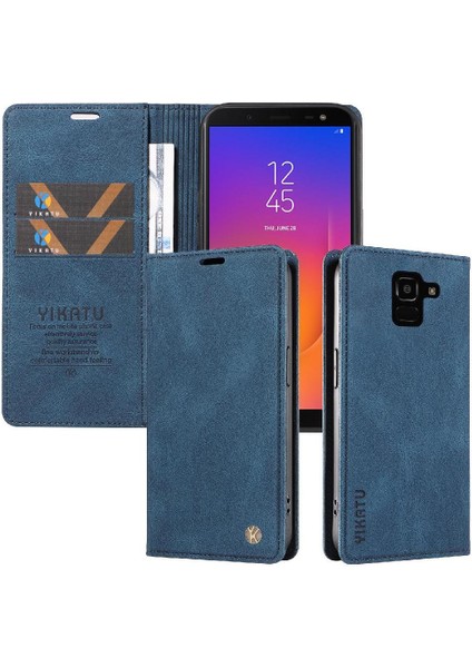 Samsung Galaxy J6 2018 Premium Pu Deri Basit Cüzdan Kılıf Kart Yuvaları Destek Ayağı Manyetik Kapatma Darbeye Dayanıklı Kapak (Yurt Dışından) indirimleri