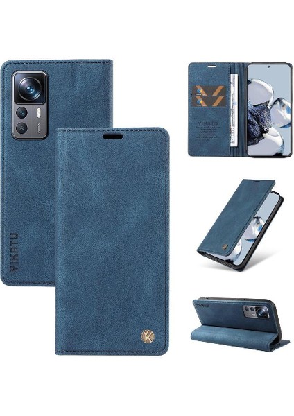 Xiaomi 12T Pro Premium Pu Deri Basit Cüzdan Kılıf Kart Yuvaları Destek Ayağı Manyetik Kapatma Darbeye Dayanıklı Kapak (Yurt Dışından)