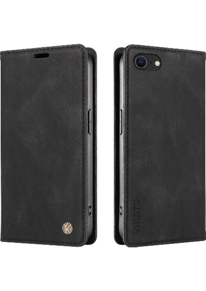 iPhone Se3/se2 Premium Pu Deri Basit Cüzdan Kılıf Kart Yuvaları Destek Ayağı Manyetik Kapatma Darbeye Dayanıklı Kapak (Yurt Dışından)