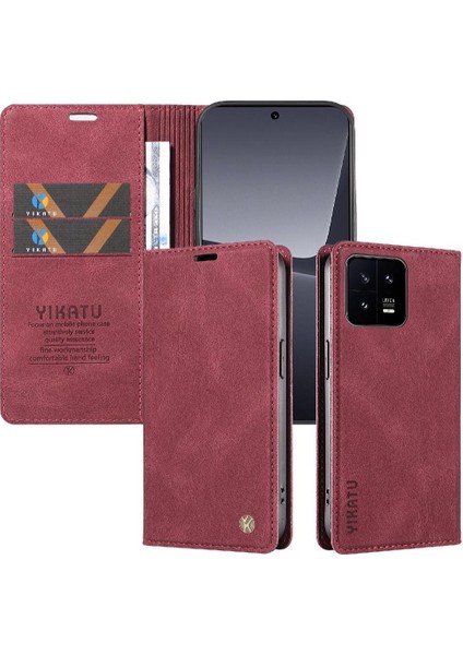 Xiaomi 13 Premium Pu Deri Basit Cüzdan Kılıf Kart Yuvaları Destek Ayağı Manyetik Kapatma Darbeye Dayanıklı Kapak (Yurt Dışından) indirimleri