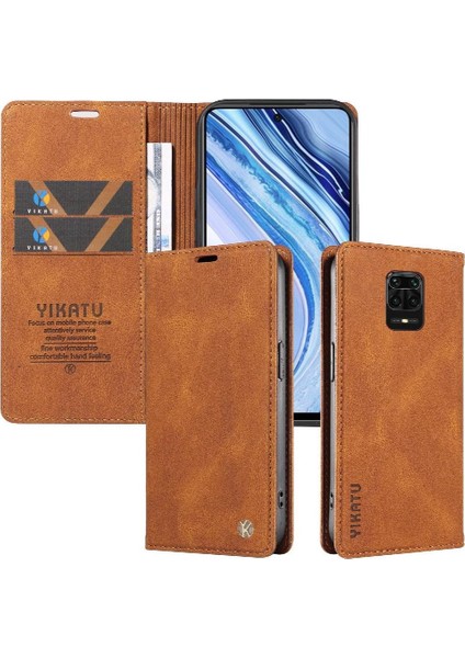 Xiaomi Redmi Note 9 Pro 4g Premium Pu Deri Basit Cüzdan Kılıf Kart Yuvaları Destek Ayağı Manyetik Kapatma Darbeye Dayanıklı Kapak (Yurt Dışından) indirimleri
