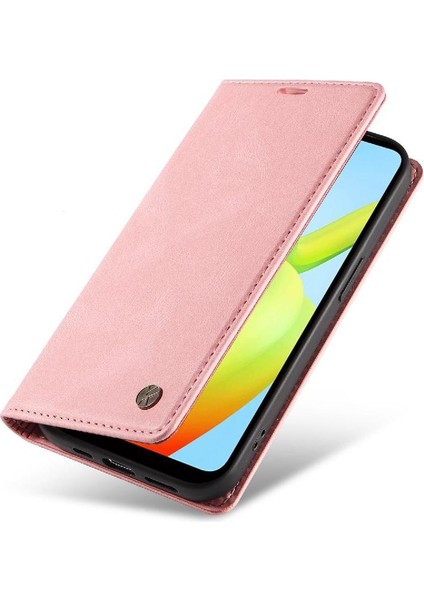 Xiaomi Redmi A1 Plus Premium Pu Deri Basit Cüzdan Kılıf Kart Yuvaları Destek Ayağı Manyetik Kapatma Darbeye Dayanıklı Kapak (Yurt Dışından)
