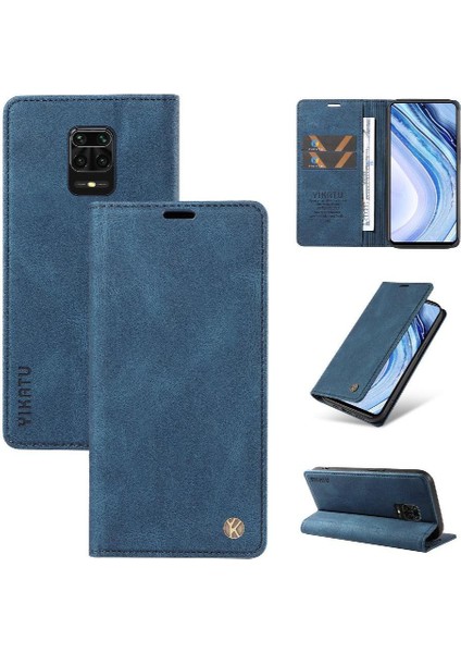 Xiaomi Redmi Note 9 Pro 4g Premium Pu Deri Basit Cüzdan Kılıf Kart Yuvaları Destek Ayağı Manyetik Kapatma Darbeye Dayanıklı Kapak (Yurt Dışından)