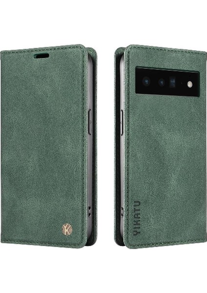 Google Pixel 6 Pro Premium Pu Deri Basit Cüzdan Kılıf Kart Yuvaları Destek Ayağı Manyetik Kapatma Darbeye Dayanıklı Kapak (Yurt Dışından)