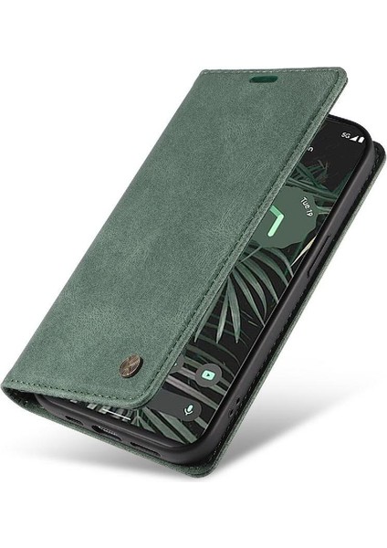 Google Pixel 6 Pro Premium Pu Deri Basit Cüzdan Kılıf Kart Yuvaları Destek Ayağı Manyetik Kapatma Darbeye Dayanıklı Kapak (Yurt Dışından)